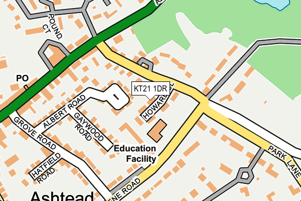 KT21 1DR map - OS OpenMap – Local (Ordnance Survey)