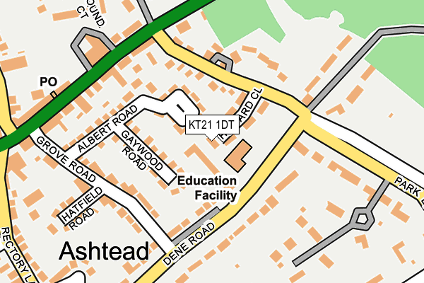 KT21 1DT map - OS OpenMap – Local (Ordnance Survey)