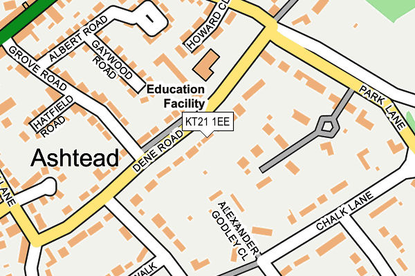 KT21 1EE map - OS OpenMap – Local (Ordnance Survey)