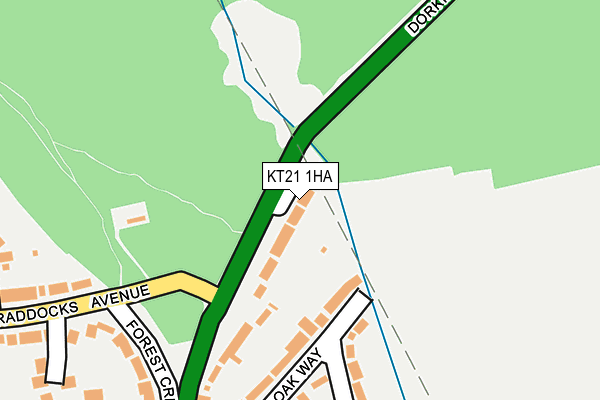 KT21 1HA map - OS OpenMap – Local (Ordnance Survey)