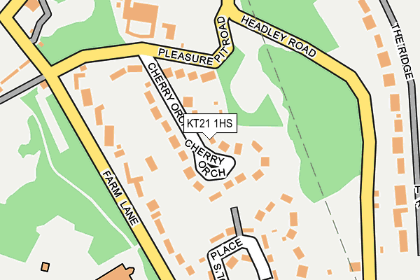 KT21 1HS map - OS OpenMap – Local (Ordnance Survey)