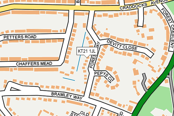 KT21 1JL map - OS OpenMap – Local (Ordnance Survey)