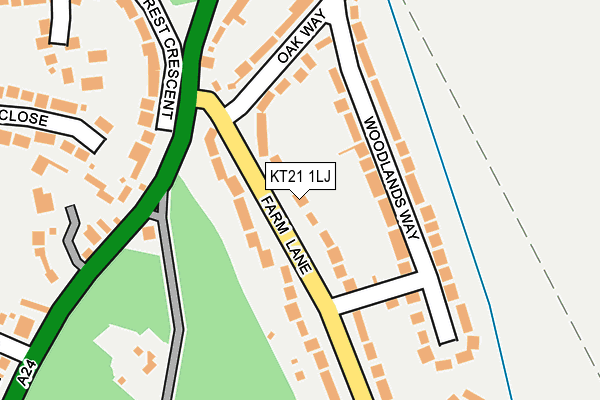 KT21 1LJ map - OS OpenMap – Local (Ordnance Survey)