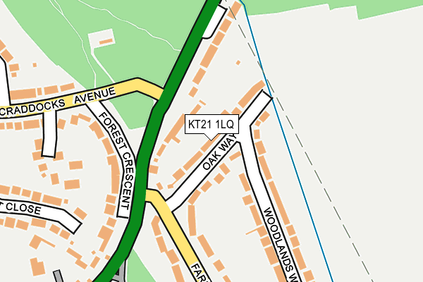 KT21 1LQ map - OS OpenMap – Local (Ordnance Survey)
