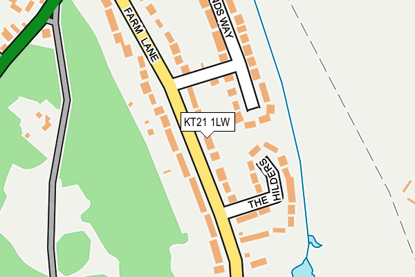 KT21 1LW map - OS OpenMap – Local (Ordnance Survey)