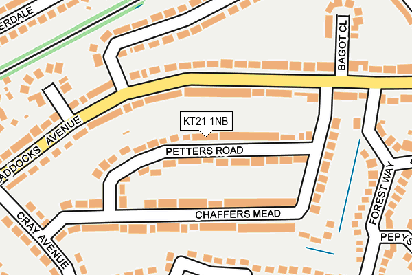 KT21 1NB map - OS OpenMap – Local (Ordnance Survey)