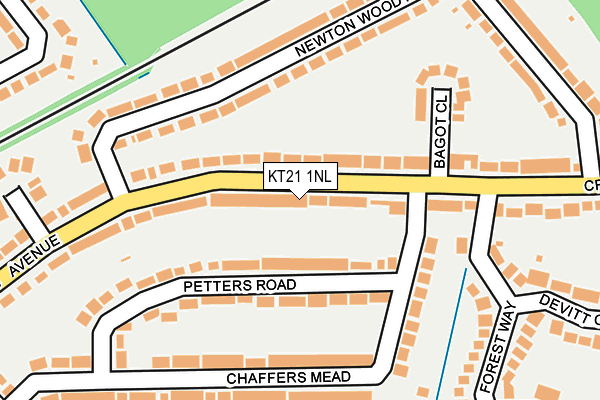 KT21 1NL map - OS OpenMap – Local (Ordnance Survey)