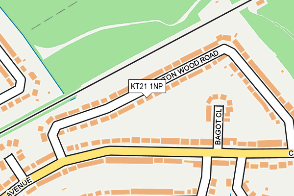 KT21 1NP map - OS OpenMap – Local (Ordnance Survey)