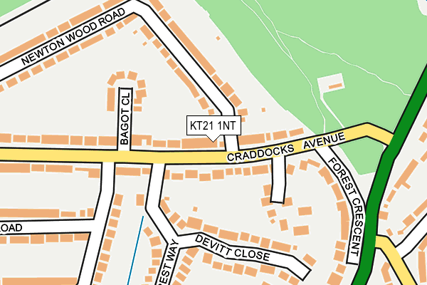 KT21 1NT map - OS OpenMap – Local (Ordnance Survey)