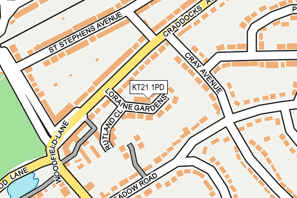 KT21 1PD map - OS OpenMap – Local (Ordnance Survey)
