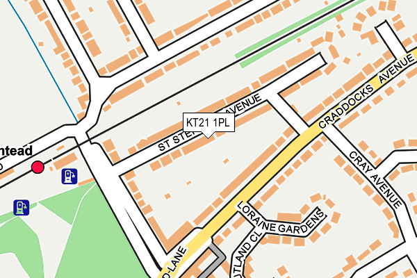 KT21 1PL map - OS OpenMap – Local (Ordnance Survey)