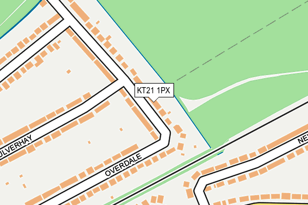 KT21 1PX map - OS OpenMap – Local (Ordnance Survey)