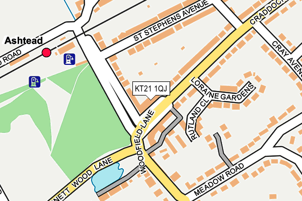 KT21 1QJ map - OS OpenMap – Local (Ordnance Survey)