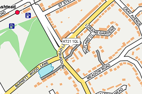 KT21 1QL map - OS OpenMap – Local (Ordnance Survey)
