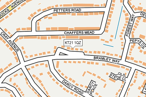 KT21 1QZ map - OS OpenMap – Local (Ordnance Survey)