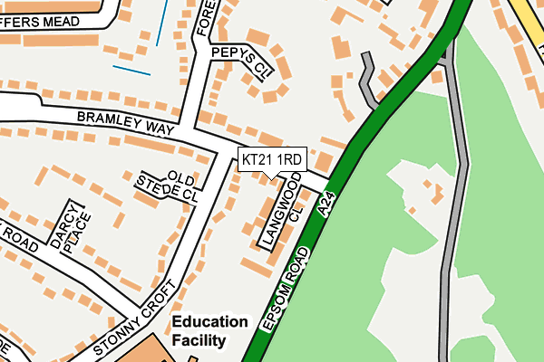 KT21 1RD map - OS OpenMap – Local (Ordnance Survey)