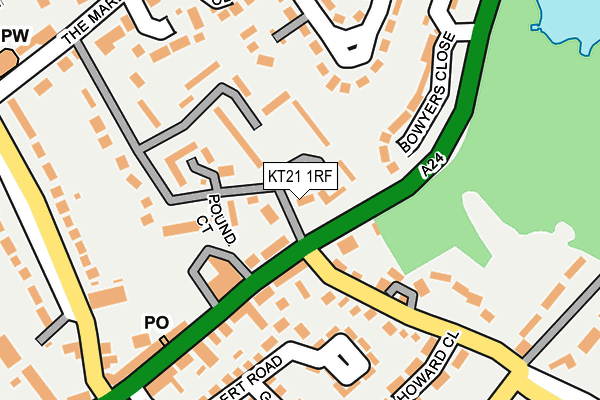 KT21 1RF map - OS OpenMap – Local (Ordnance Survey)