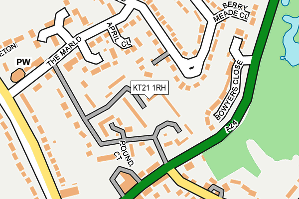 KT21 1RH map - OS OpenMap – Local (Ordnance Survey)