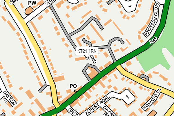 KT21 1RN map - OS OpenMap – Local (Ordnance Survey)