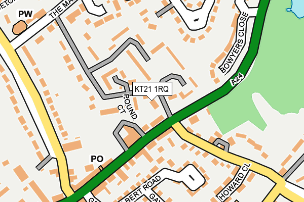 KT21 1RQ map - OS OpenMap – Local (Ordnance Survey)