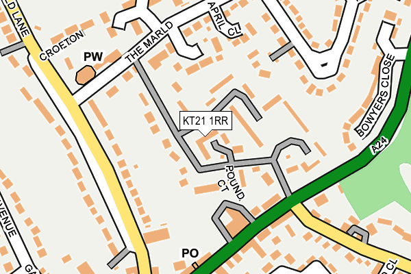 KT21 1RR map - OS OpenMap – Local (Ordnance Survey)