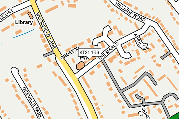 KT21 1RS map - OS OpenMap – Local (Ordnance Survey)