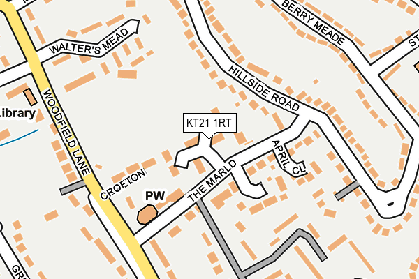 KT21 1RT map - OS OpenMap – Local (Ordnance Survey)