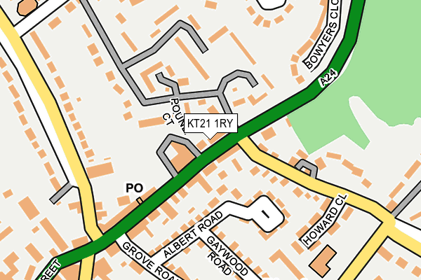 KT21 1RY map - OS OpenMap – Local (Ordnance Survey)