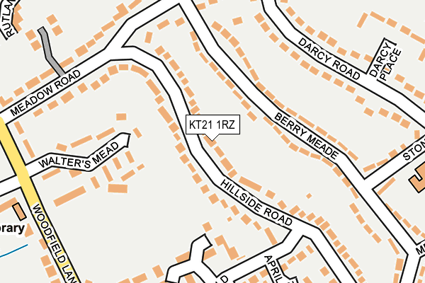 KT21 1RZ map - OS OpenMap – Local (Ordnance Survey)