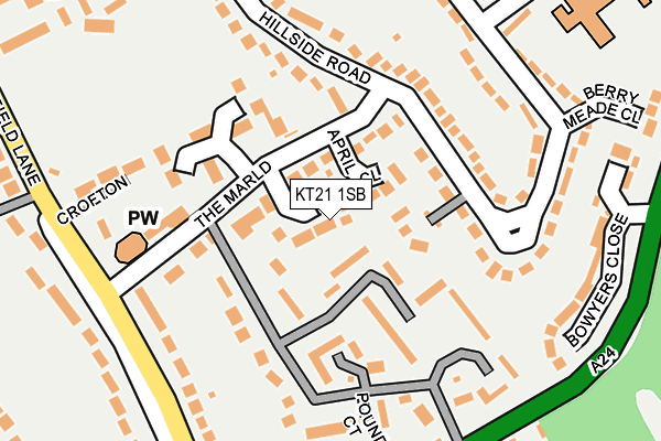 KT21 1SB map - OS OpenMap – Local (Ordnance Survey)