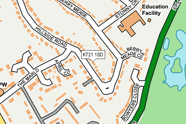 KT21 1SD map - OS OpenMap – Local (Ordnance Survey)