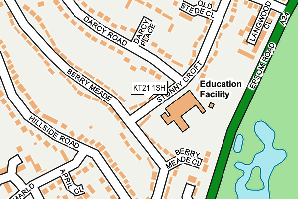KT21 1SH map - OS OpenMap – Local (Ordnance Survey)