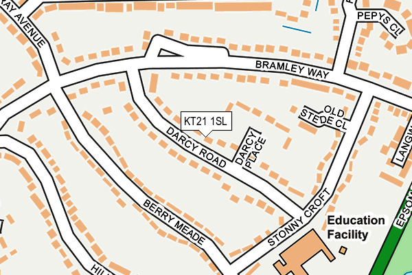 KT21 1SL map - OS OpenMap – Local (Ordnance Survey)