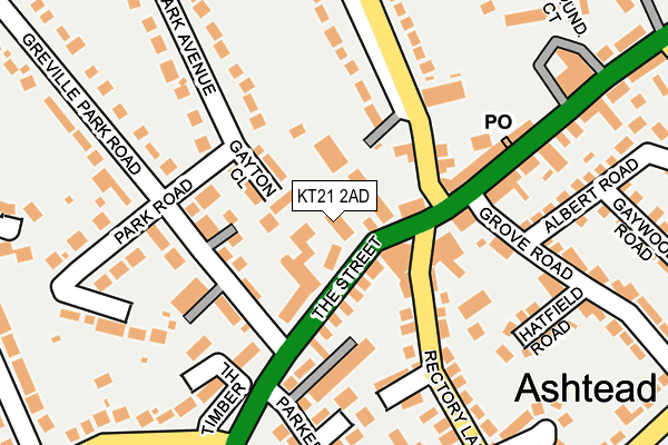 Map of ASHTEAD OSTEOPATHY LTD at local scale