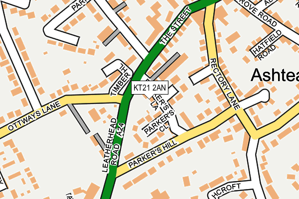 KT21 2AN map - OS OpenMap – Local (Ordnance Survey)