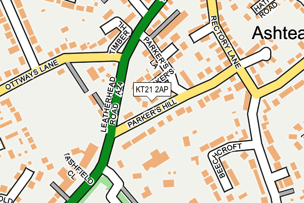 KT21 2AP map - OS OpenMap – Local (Ordnance Survey)