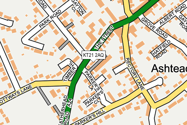 KT21 2AQ map - OS OpenMap – Local (Ordnance Survey)