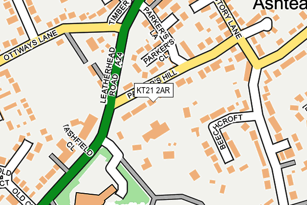 KT21 2AR map - OS OpenMap – Local (Ordnance Survey)