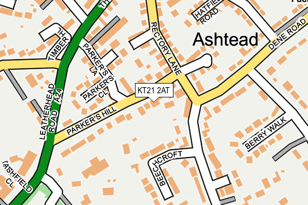 KT21 2AT map - OS OpenMap – Local (Ordnance Survey)