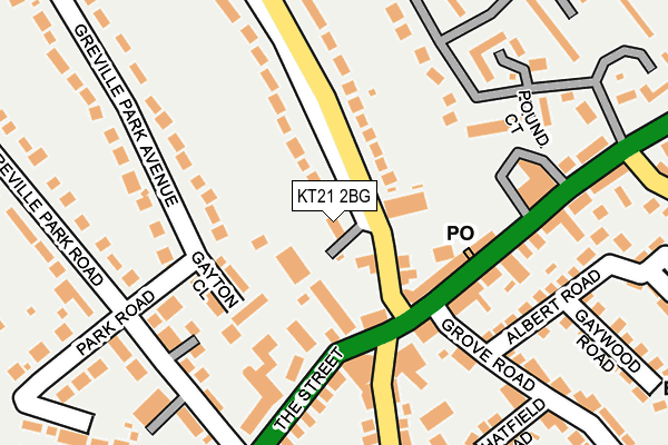 KT21 2BG map - OS OpenMap – Local (Ordnance Survey)
