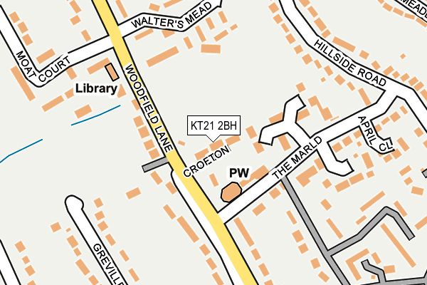 KT21 2BH map - OS OpenMap – Local (Ordnance Survey)