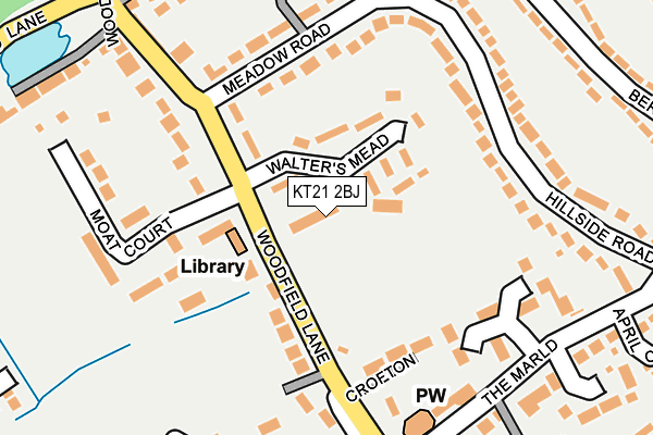 KT21 2BJ map - OS OpenMap – Local (Ordnance Survey)