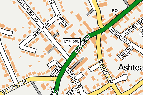 KT21 2BN map - OS OpenMap – Local (Ordnance Survey)