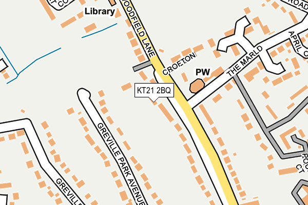 KT21 2BQ map - OS OpenMap – Local (Ordnance Survey)