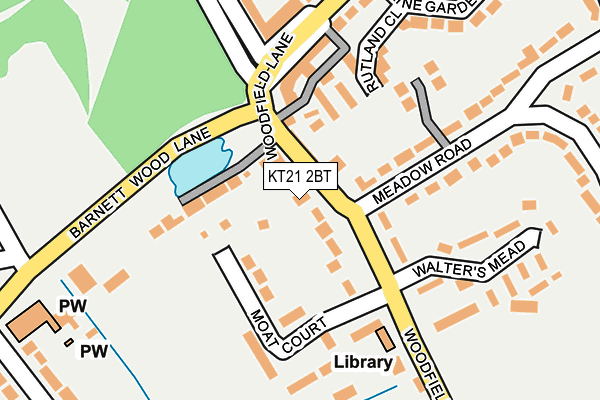 KT21 2BT map - OS OpenMap – Local (Ordnance Survey)