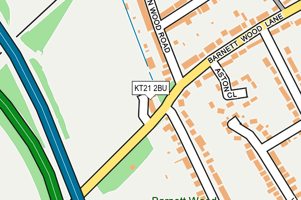 KT21 2BU map - OS OpenMap – Local (Ordnance Survey)