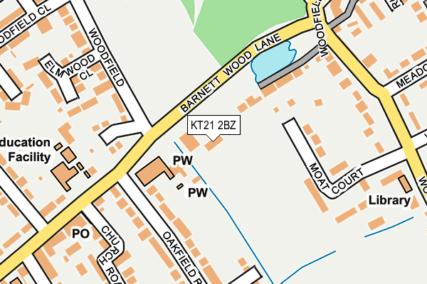 KT21 2BZ map - OS OpenMap – Local (Ordnance Survey)