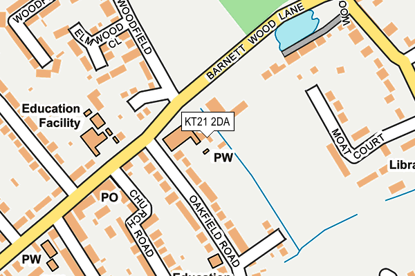 KT21 2DA map - OS OpenMap – Local (Ordnance Survey)