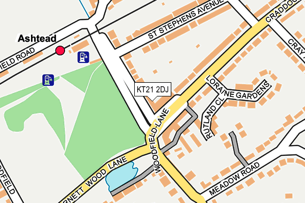 KT21 2DJ map - OS OpenMap – Local (Ordnance Survey)