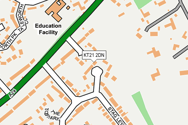 KT21 2DN map - OS OpenMap – Local (Ordnance Survey)